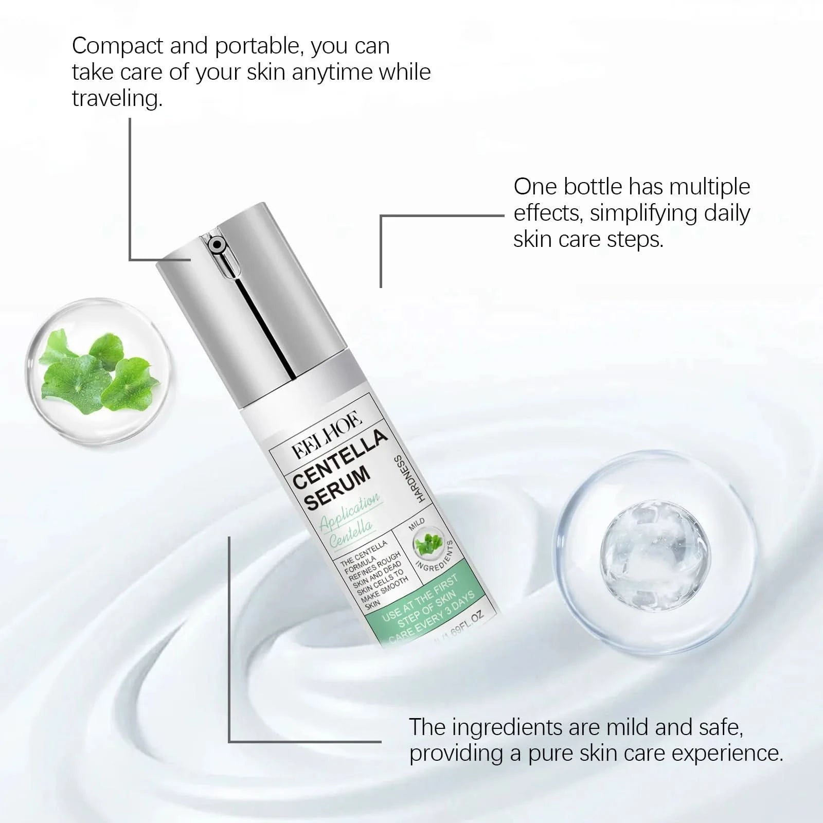 Face Essence of Centella Asiatica Moisturizing Facial Serum Brighten Smooth Skin Care Rejuvenation Pore Refining Resurfacing - M & M Global