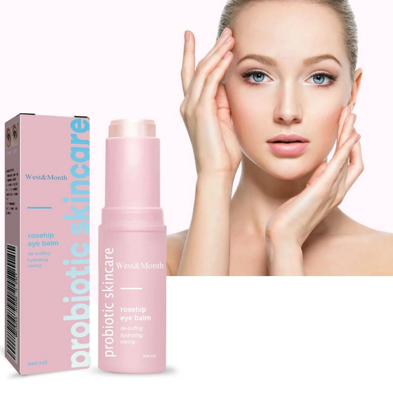 Rosehip Brightening Eye Balm Glowing Repair Under Eye Cream Stick For Instant Wrinkle Eye Bags Dark Circles Puffiness Removal - M & M Global