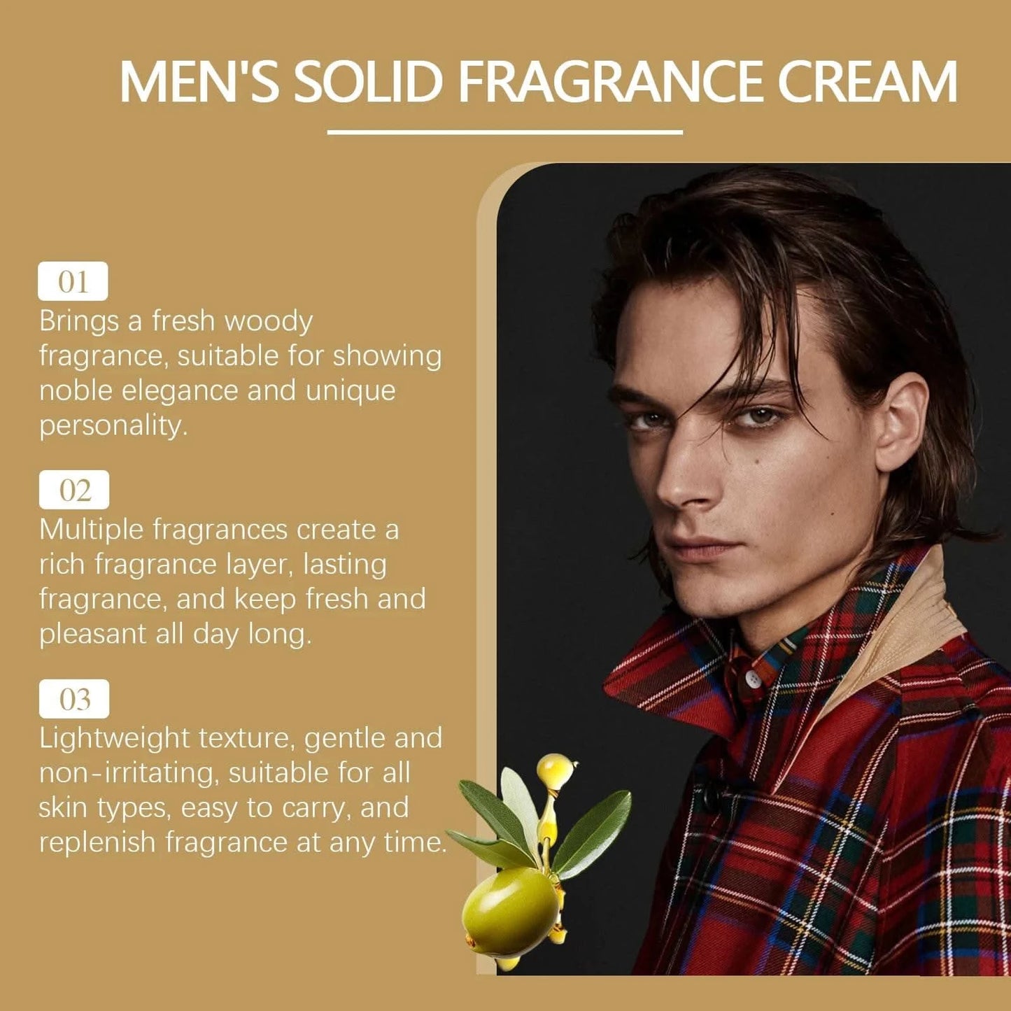 East Moon Men Perfume Solid Balm Stick Non-greasy Woody Scent Charming Portable Design Bussiness Pheromone Perfume Solid Balm - M & M Global