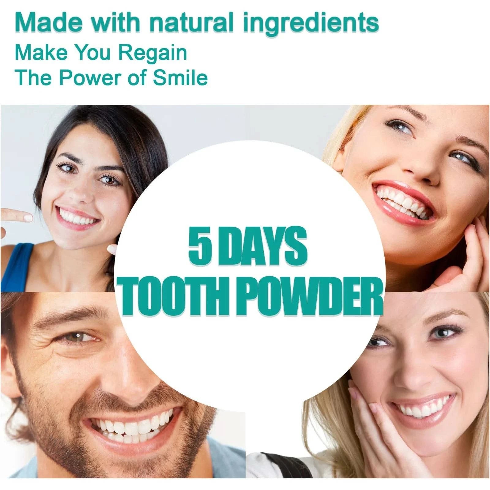 Eelhoe 50g 5 Days Teeth Whitening Powder Tooth Cleaning Oral Hygiene Remove Stains Tartar Plaque Brighten Dental Cleaning Powder - M & M Global
