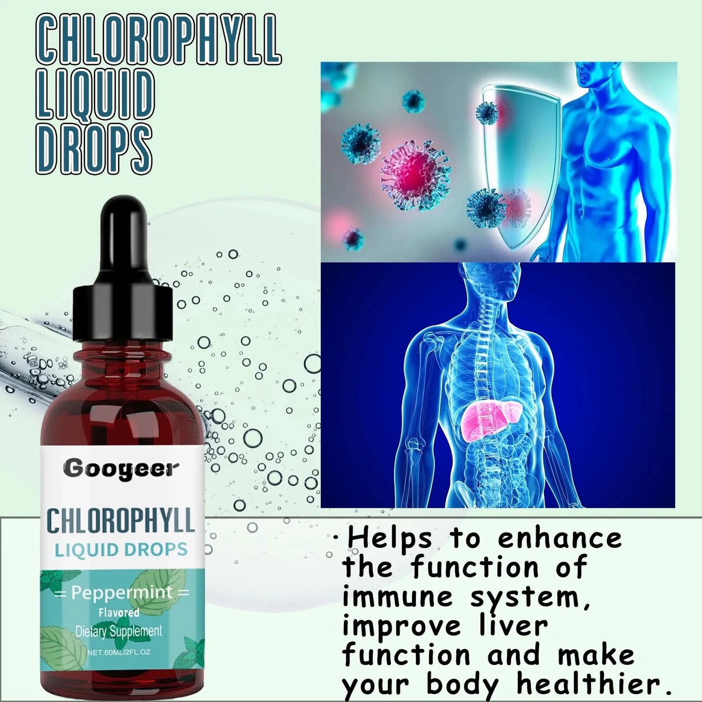 Googeer 60ml Dietary Energy Enhancement Drops Remove Oral Odor Improve Health Shaping Body Curve Enhance Immune Lose Weight Drop - M & M Global