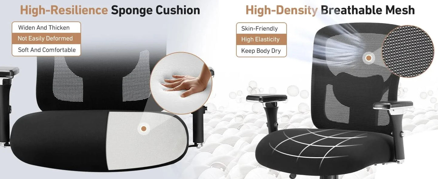 JHK Ergonomic Mesh Backrest Lumbar Support Office Chair Adjustable Height  3D Armrest Comfortable Sponge Cushion Gaming Chairs