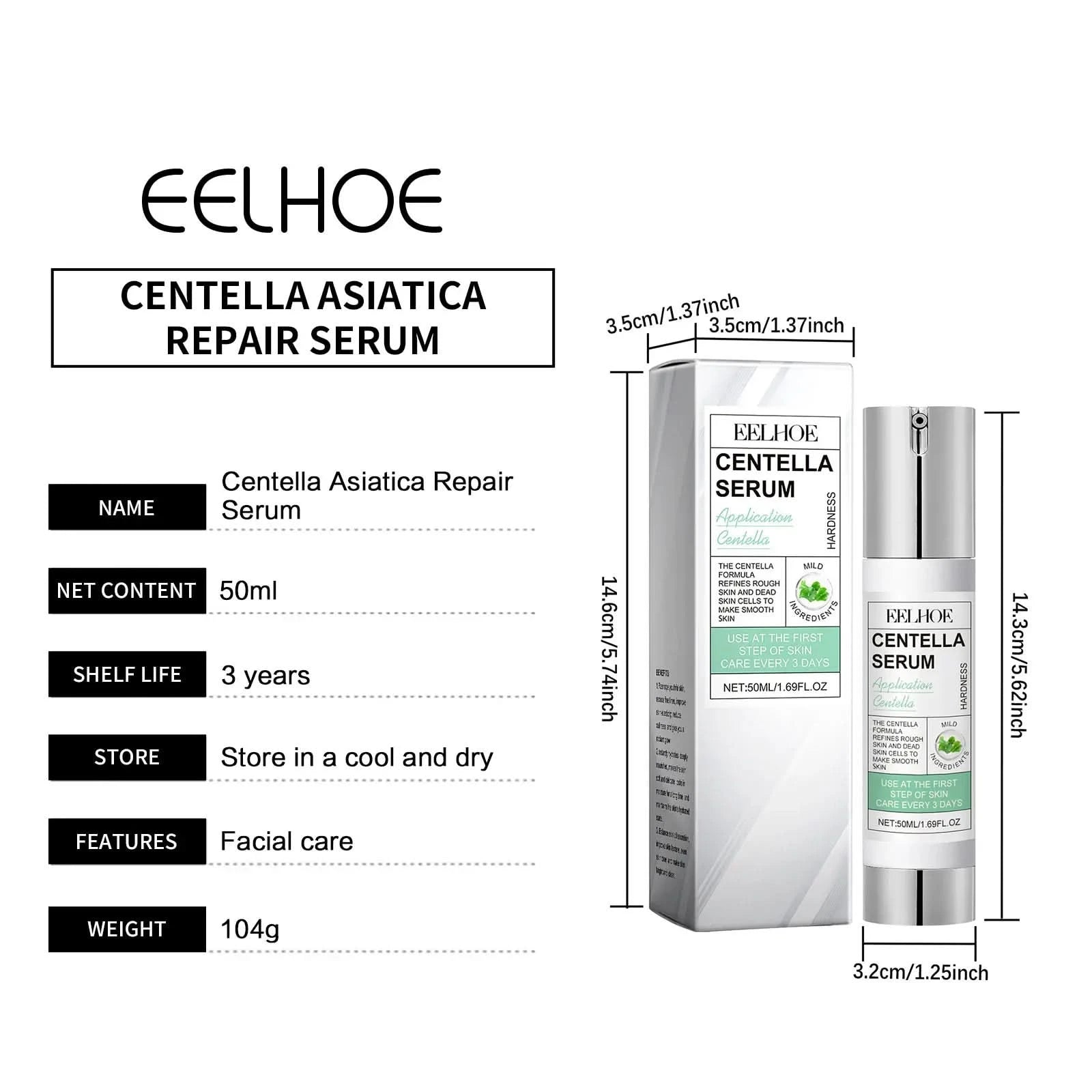 Face Essence of Centella Asiatica Moisturizing Facial Serum Brighten Smooth Skin Care Rejuvenation Pore Refining Resurfacing - M & M Global