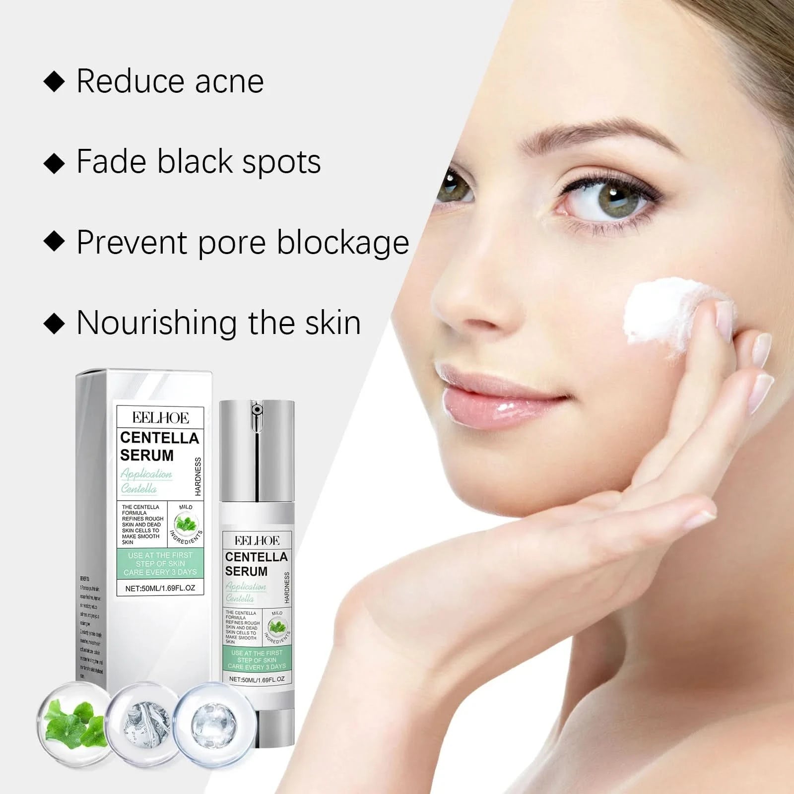 Face Essence of Centella Asiatica Moisturizing Facial Serum Brighten Smooth Skin Care Rejuvenation Pore Refining Resurfacing - M & M Global