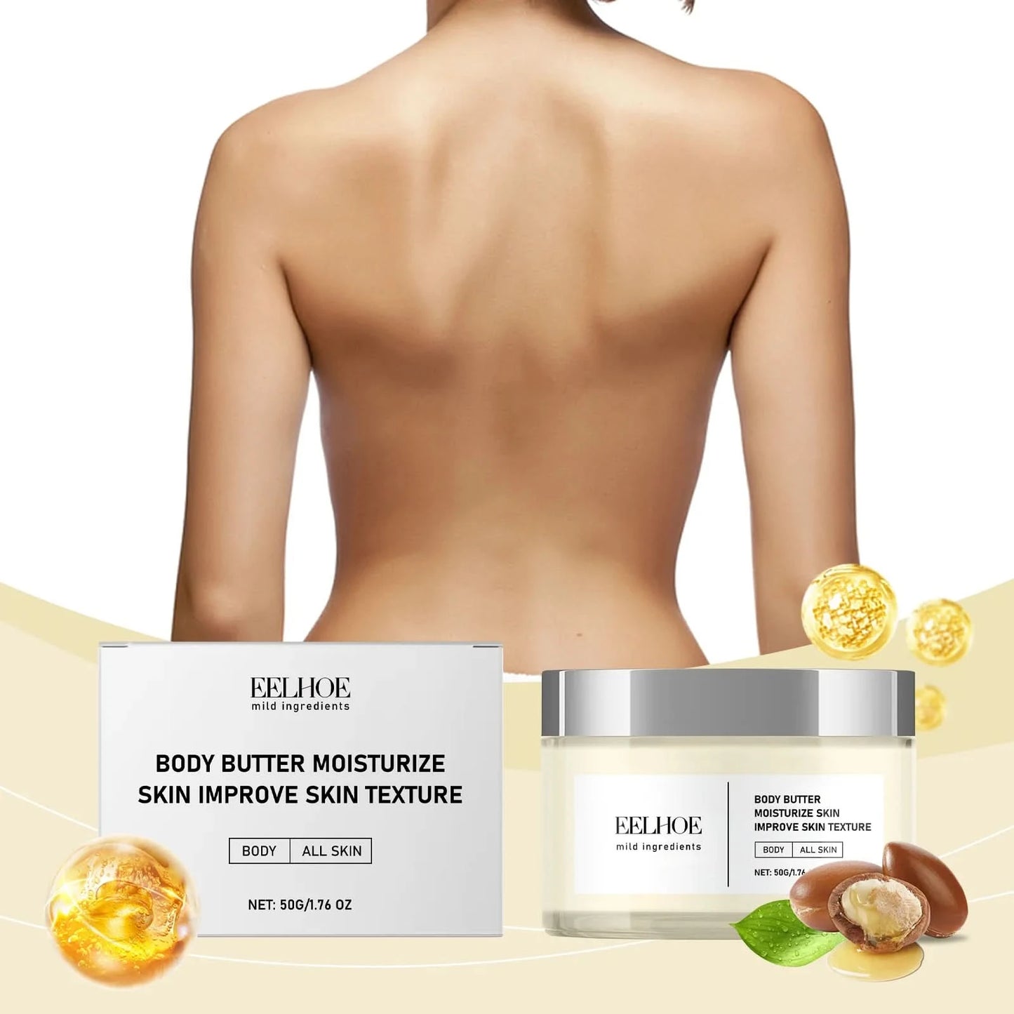EELHOE Hyaluronic Acid Body Skin Tightening Cream Body Moisturizer Skin Firming Rejuvenation Collagen Brightener Cream for Body - M & M Global