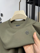 Brand Men's Summer New Silk Cotton Tshirt Designer Fashion Custom Badge Design Short Sleeve High Quality Ice Silk Elastic Tshirt