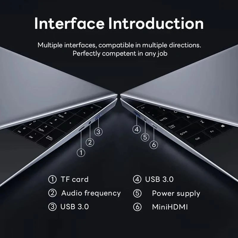 15.6 inch Portable i7 Laptop Fingerprint Unlock Notebook 16GB 1TB Windows 11 Gaming Laptops Computer Intel i7-8500Y Notebook PC