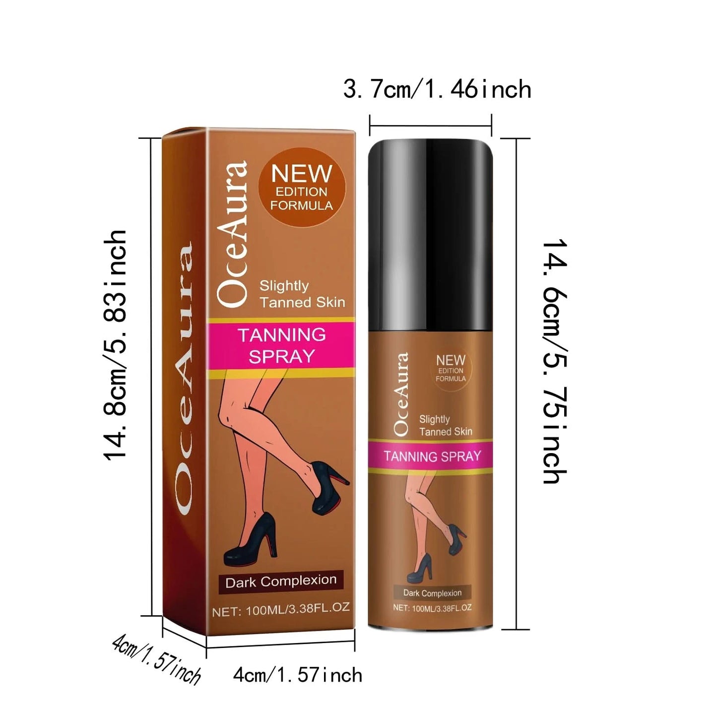 Oceaura Body Tanning Spray Quick Bronzing Brown Skin Sunless Self Solarium Tanning Prevent Sunbrun Moisturizing Tanning Mist - M & M Global