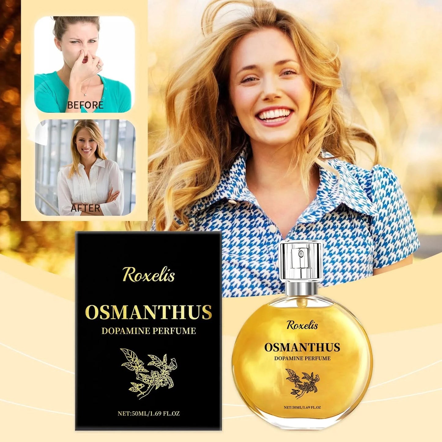 ROXELIS Osmanthus Perfume OSMANTHUS Eau de Parfum Pure Osmanthus Extracto para Restaurar el Sabor Osmanthus 1.7 fl oz - M & M Global