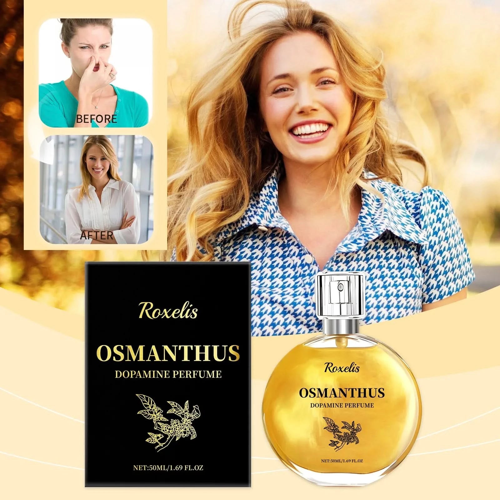 ROXELIS Osmanthus Perfume OSMANTHUS Eau de Parfum Pure Osmanthus Extracto para Restaurar el Sabor Osmanthus 1.7 fl oz - M & M Global