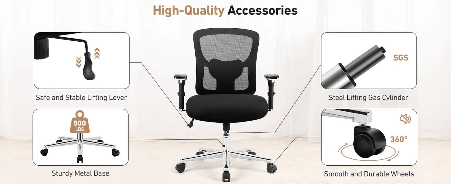 JHK Ergonomic Mesh Backrest Lumbar Support Office Chair Adjustable Height  3D Armrest Comfortable Sponge Cushion Gaming Chairs