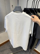 New brand summer men's silk cotton T-shirt designer custom badge design short sleeve fashionable ice silk elastic casual T-shirt