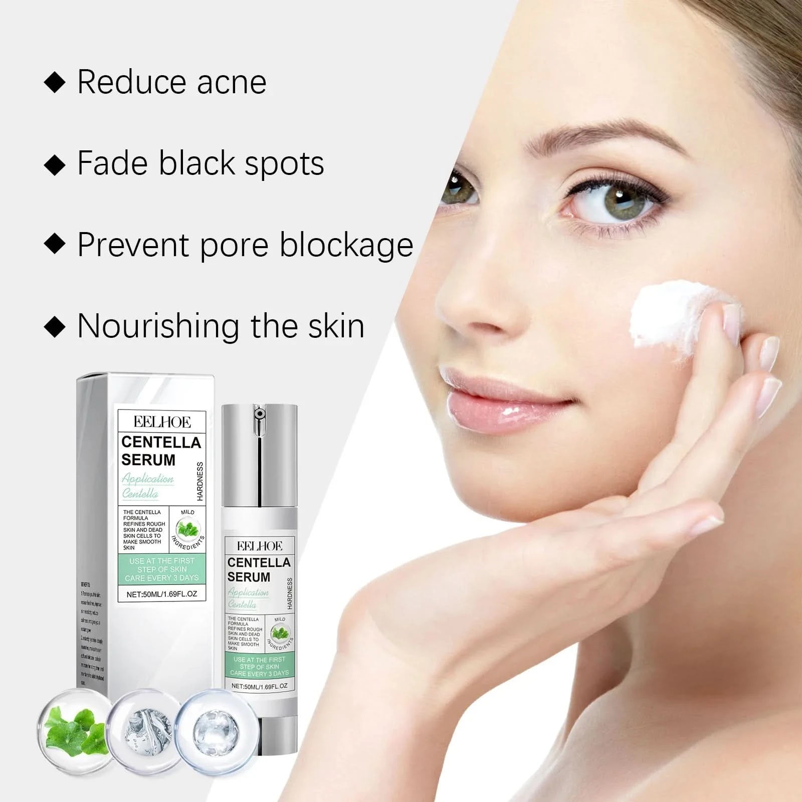 Face Essence of Centella Asiatica Moisturizing Facial Serum Brighten Smooth Skin Care Rejuvenation Pore Refining Resurfacing - M & M Global