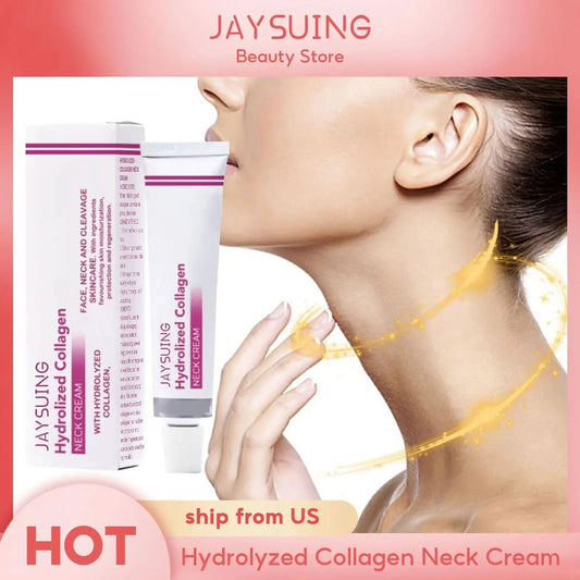 Jaysuing Hydrolyzed Collagen Neck Cream Smooths and Lightens Wrinkles Swan Neck Moisturizer Fine Lines Anti Aging and Whitening - M & M Global