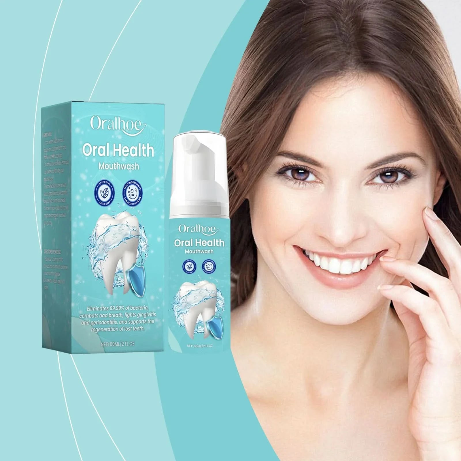 Oralhoe 60ml Teeth Cleaning Mousse Foam Toothpaste Remove Yellow Stain Oral Health Fresh Breath Brighten Whitening Teeth Mousse - M & M Global