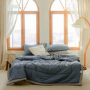2025 new Japanese polyester cotton quilted summer quilt skin-friendly washable light luxury style solid color lightweight - M & M Global