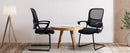 JHK Ergonomic Office Chair No Wheels with Comfy Armrest and Mesh Lumbar Support Back Basket Design for Guest Reception