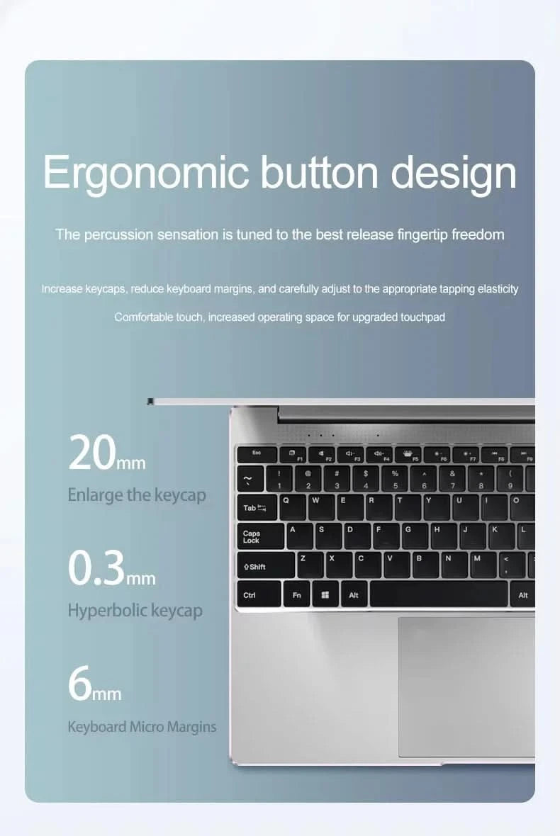 2025 Laptop Computer Windows 11 Notebook 14.1 Inch Intel Celeron N4000 12GB 512GB 1920*1080 Resolution Office Study PC computer