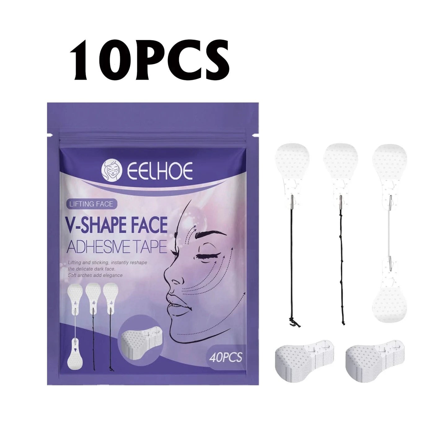 EELHOE V-shaped Lifting Face Patch for Facial Lifting Tightening Chin Reducing Fine Lines Shaping V-shaped Melon Seed Face Patch - M & M Global