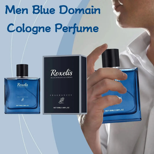 Roxelis 50ml Charmig Cologne Perfume Spray Men's Blue Domain Fragrance Lasting Scent Pheromone Flirting Romantic Dating Perfume - M & M Global