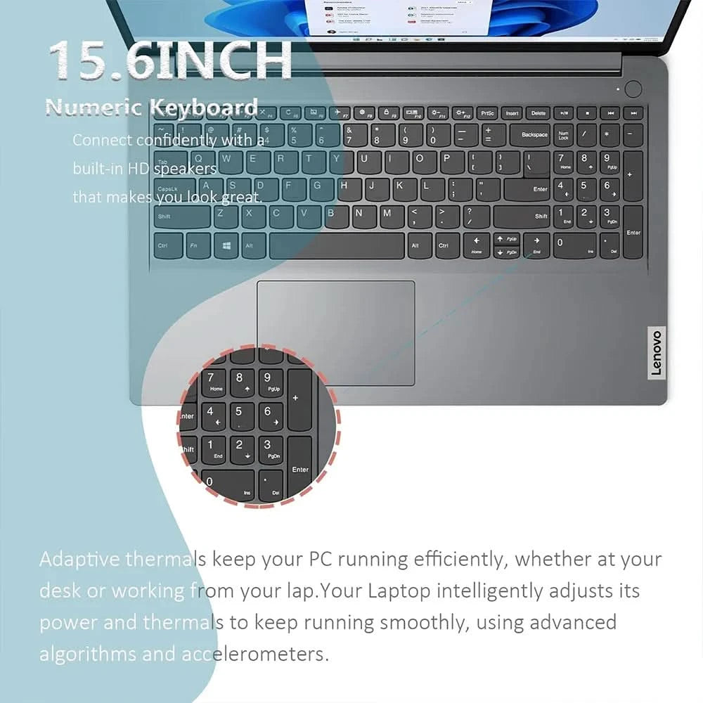 Lenovo Ideapad 1i 15.6" Business Laptop, Intel Celeron N4500, Up to 20GB RAM, 128GB eMMC+1TB PCIe SSD, WiFi 6, 1-Year Office 365