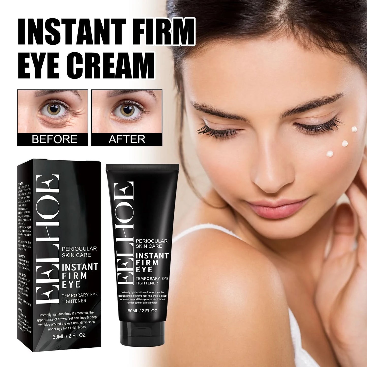 EELHOE Periocular Care Cream Instant Firm Delicate Eye Skin Reduces Under-Eye Bags Anti Aging Fine Lines Temporary Eye Tightener - M & M Global