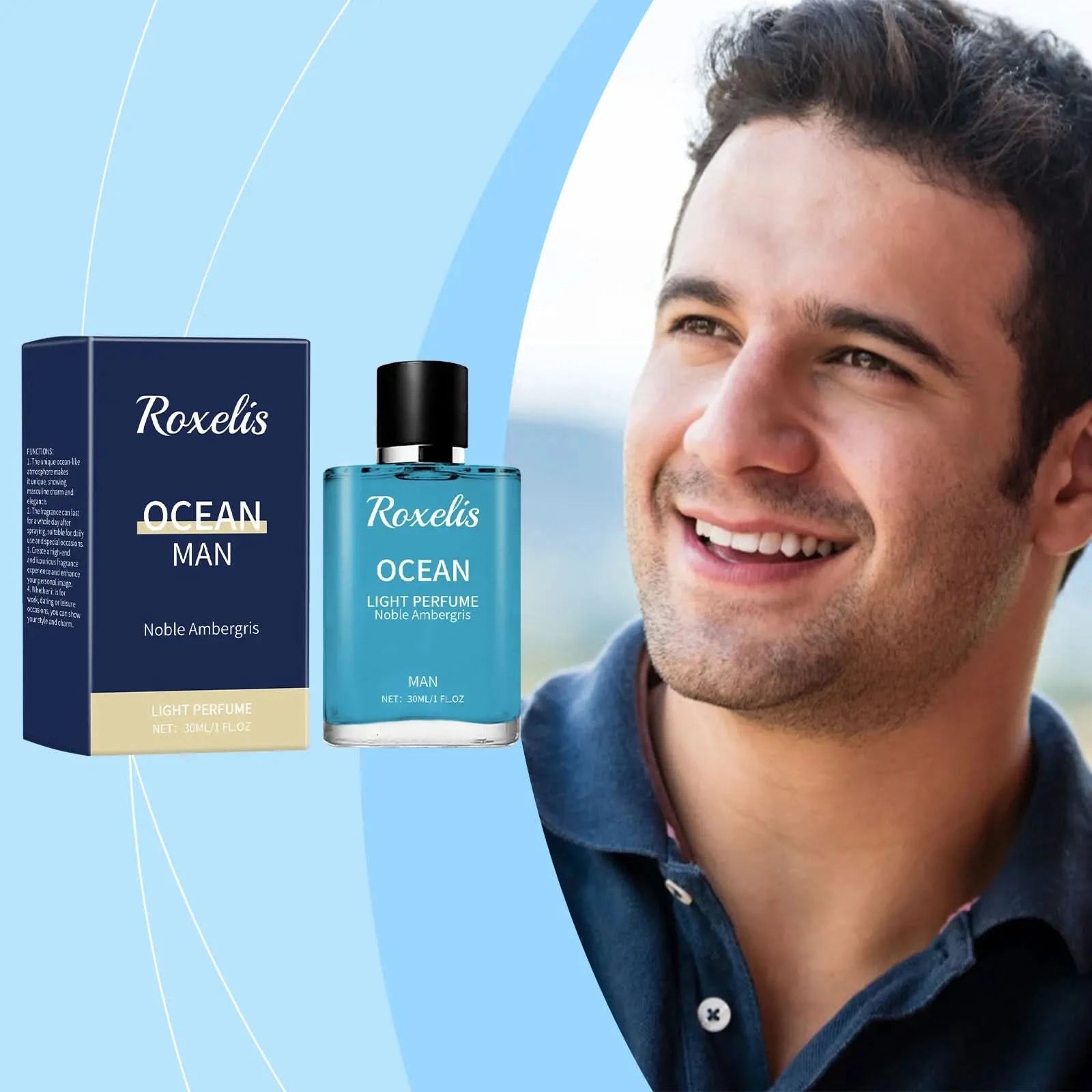 Roxelis Pheromone Light Perfume Spray For Men Lasting Fragrance Scent Of Fresh Natural Elegant Release Charming Dating Perfume - M & M Global