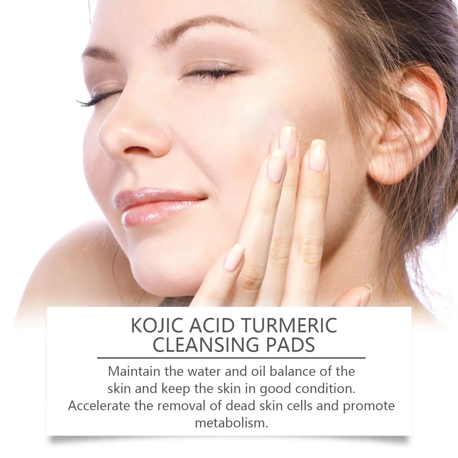 West&Month 60pcs Kojic Acid Turmeric Exfoliating Cleansing Pads Glow Facial Wash Remove Dead Skin Acne Melanin Hydrate Face Pads - M & M Global