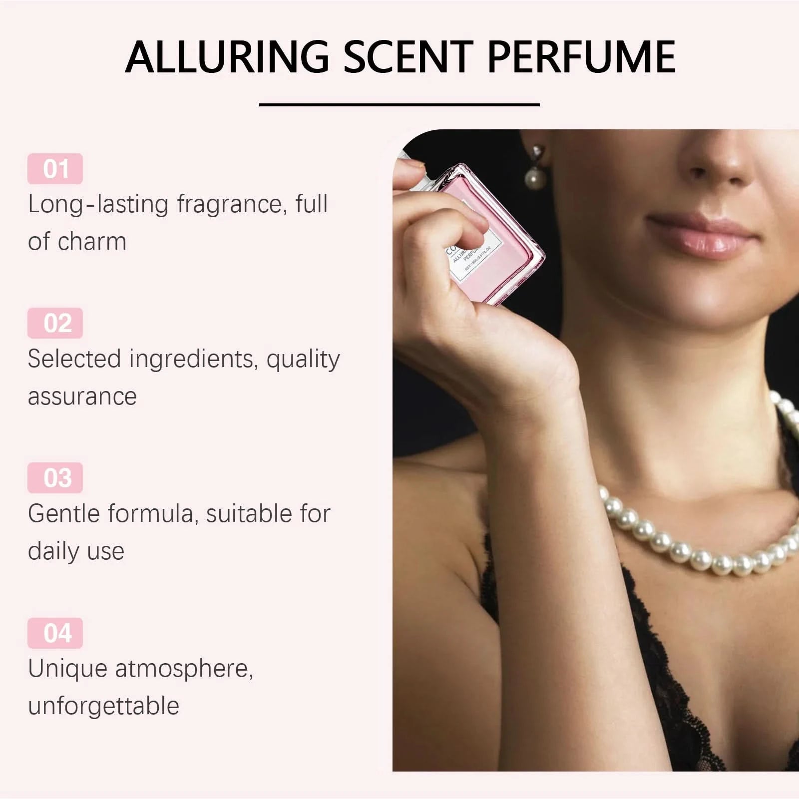 Roxelis 15ml Pink Rose Floral Scent Perfume Pheromones Roll-On Oil Deodorant Lasting Charming Romantic Attraction Perfume Roller - M & M Global