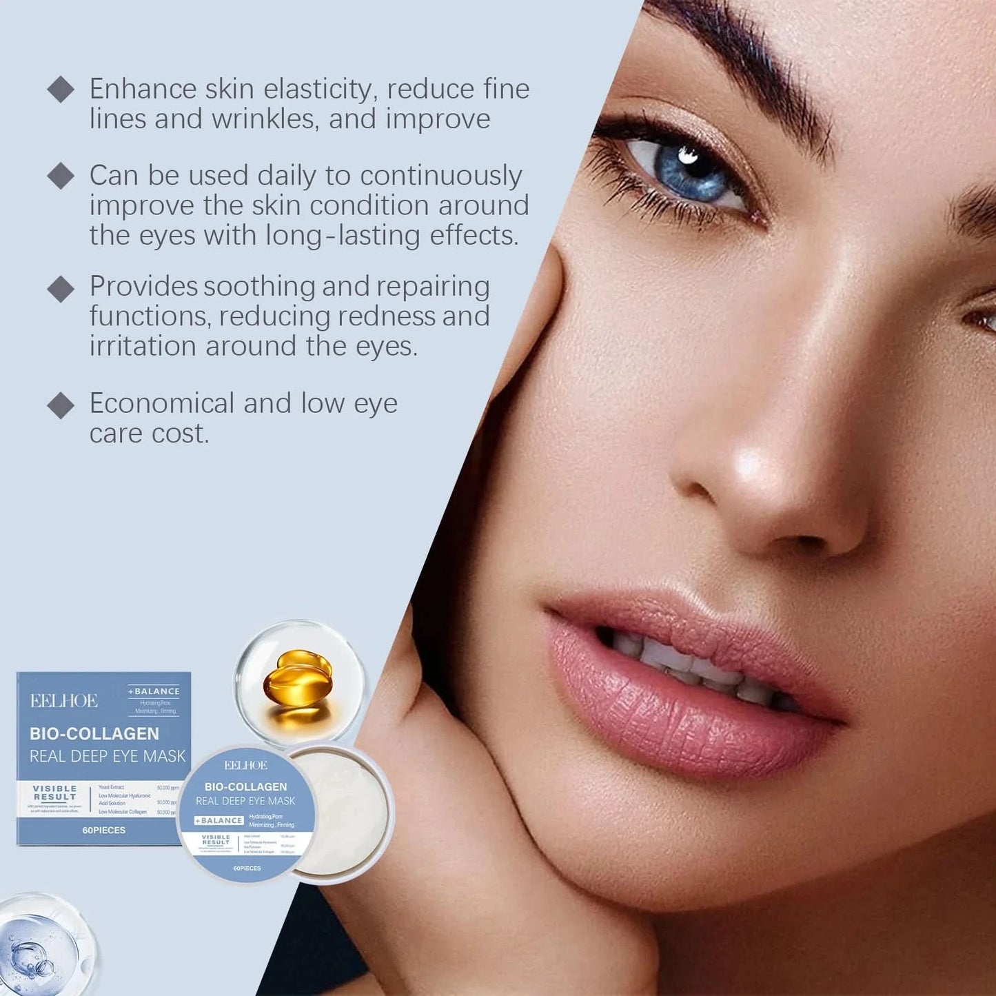 Eelhoe Collagen Eye Mask For Moisturizing And Hydrating The Skin Around The Eyes Moisturizing Patch For Skin Care And Eye Mask - M & M Global