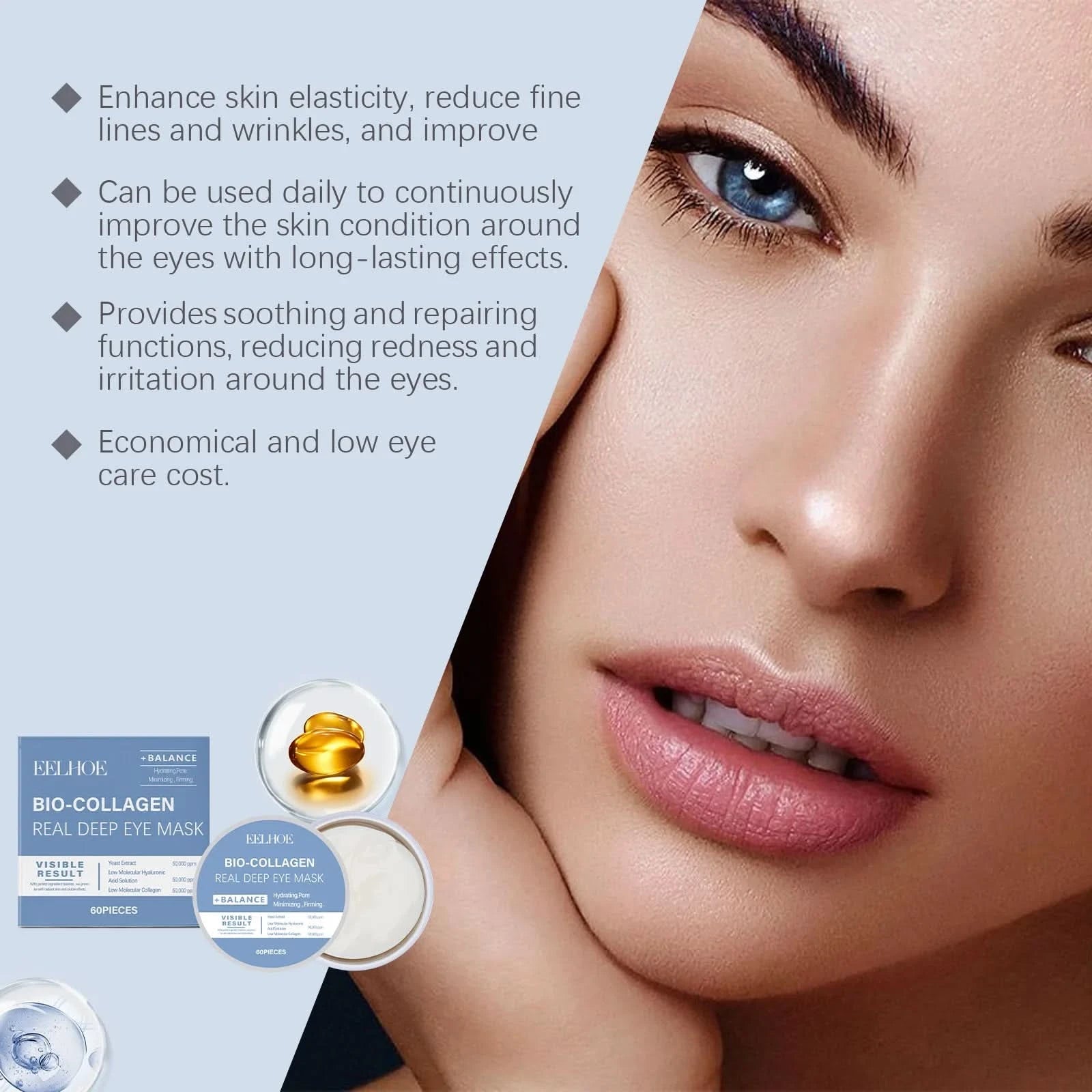 Eelhoe Collagen Eye Mask For Moisturizing And Hydrating The Skin Around The Eyes Moisturizing Patch For Skin Care And Eye Mask - M & M Global