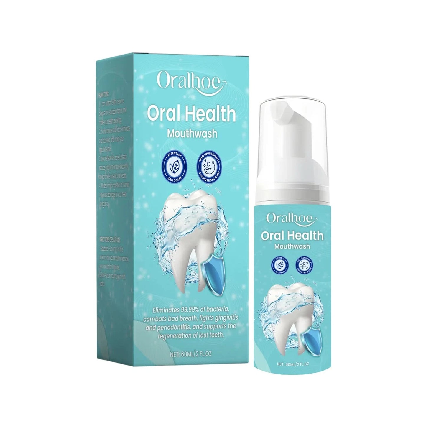 Oralhoe 60ml Teeth Cleaning Mousse Foam Toothpaste Remove Yellow Stain Oral Health Fresh Breath Brighten Whitening Teeth Mousse - M & M Global
