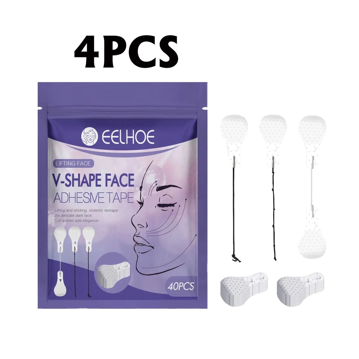EELHOE V-shaped Lifting Face Patch for Facial Lifting Tightening Chin Reducing Fine Lines Shaping V-shaped Melon Seed Face Patch - M & M Global