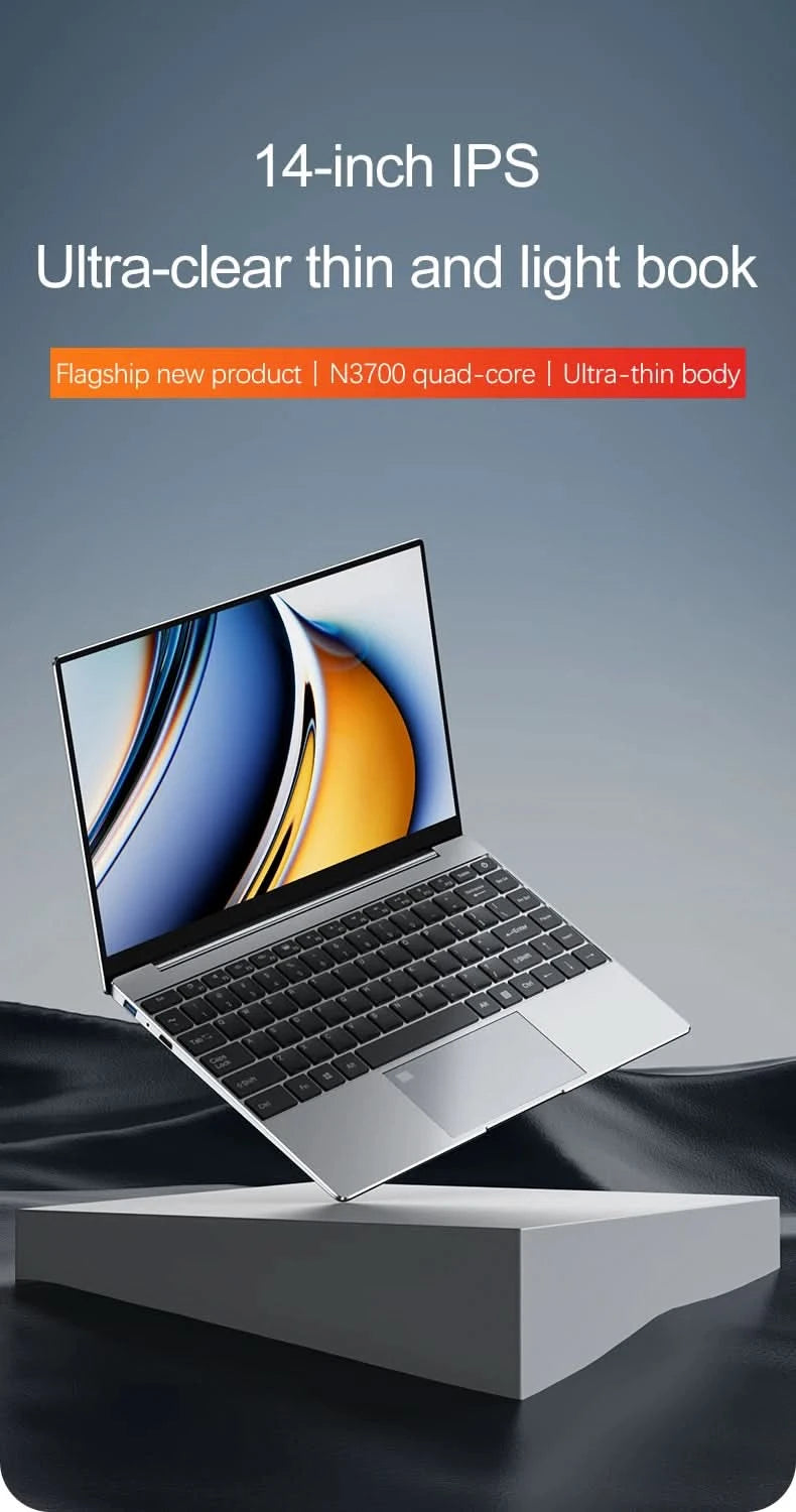 Ultra-Slim Laptop 14.1' FHD Anti-Glare Intel CPU 16 GB RAM 2 TB SSD Windows 11 Multilingual Office Study PC for Business Travel
