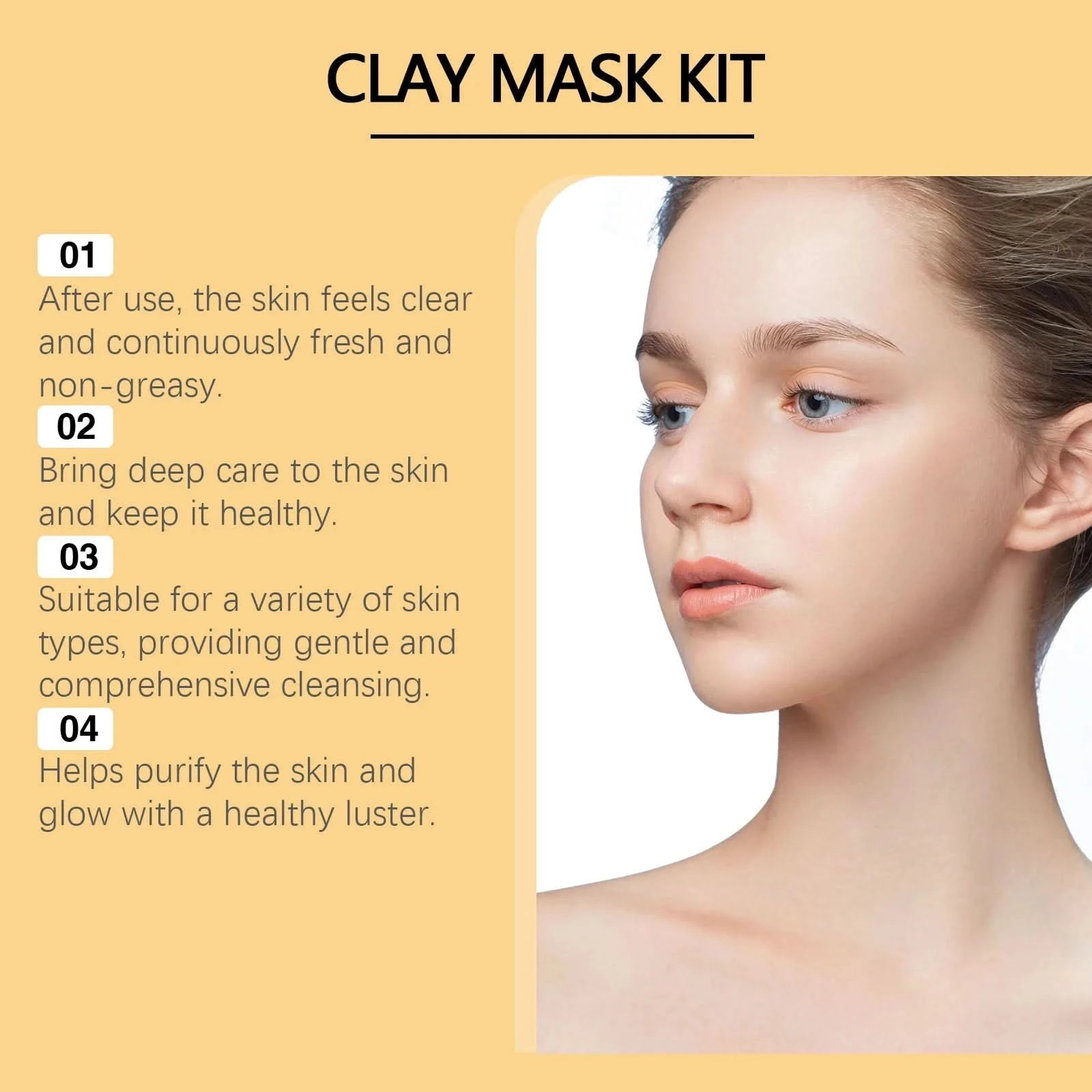 Viareline 1set Exfoliating Facial Clay Mask Set Shrink Pores Hydrating Reduce Dullness Moisturizer Oil Control Smooth Mask Set - M & M Global