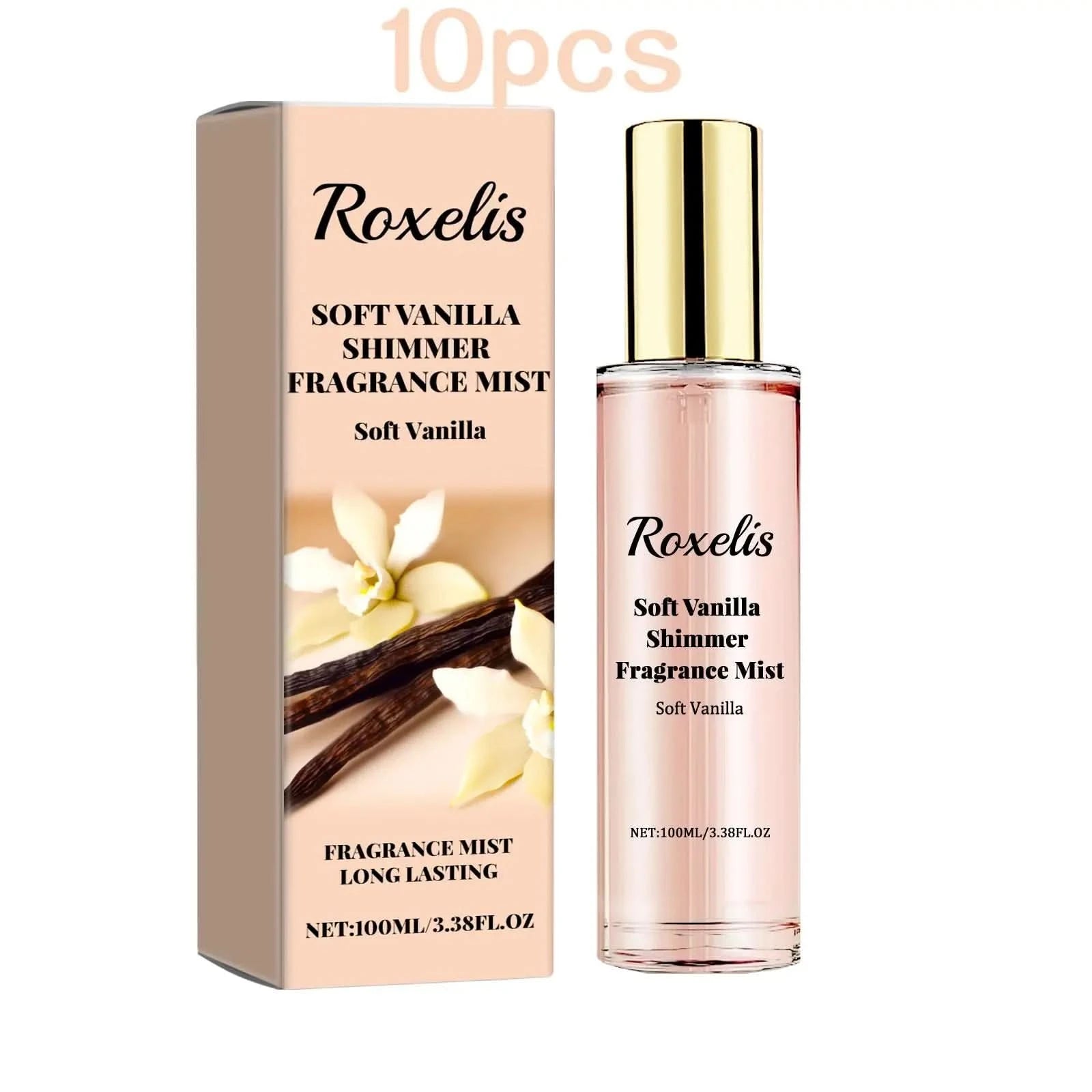 Roxelis 100ml Soft Vanilla Glitter Perfume Spray Floral Seduction Fragrance Mist Freshing Lasting Glamour Daily Dating Perfume - M & M Global