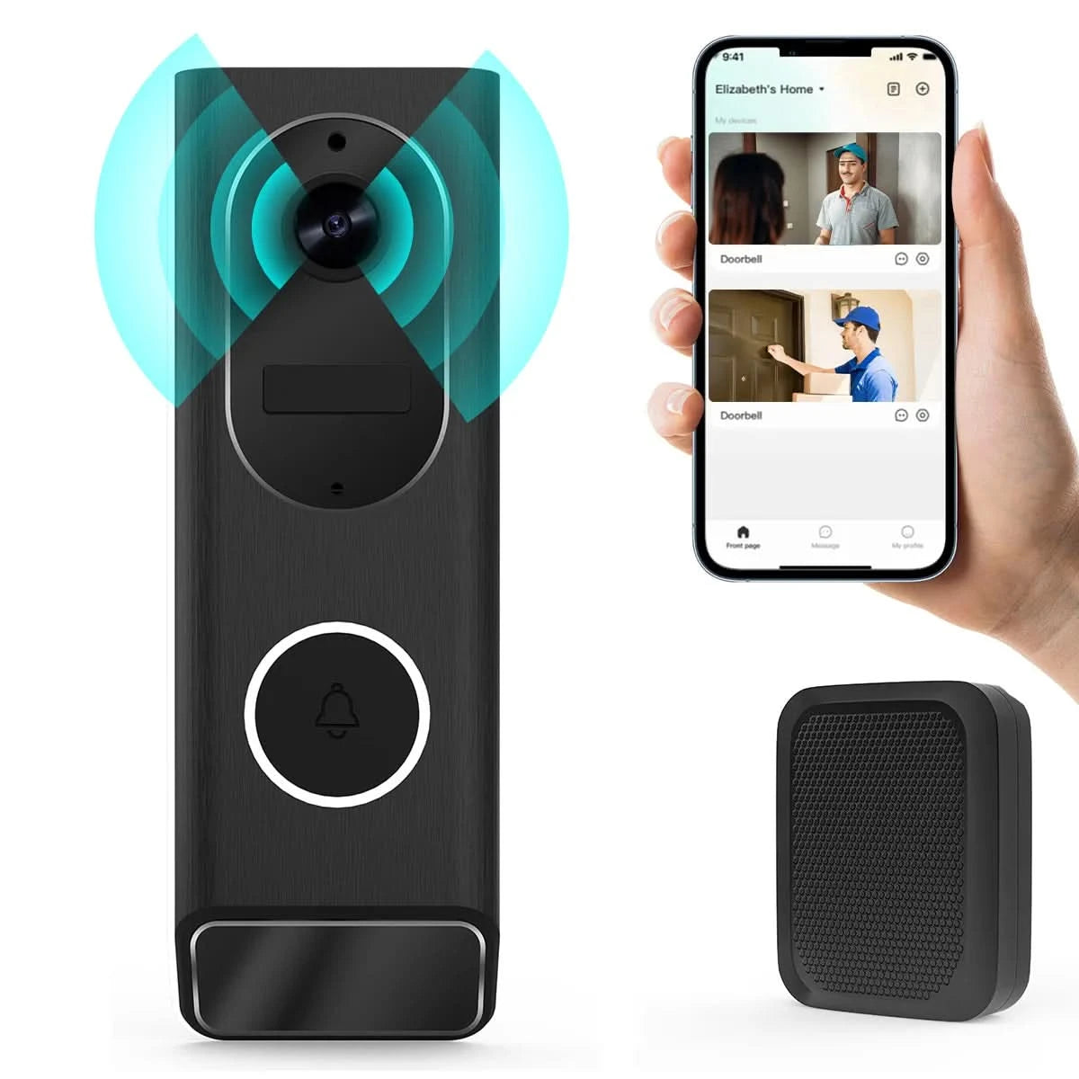 S7 1080P Wireless Video Doorbell Camera WiFi Smart Door Bell IP66 Smart Home Security Motion Detect Night Vision Intercom Bell - M & M Global