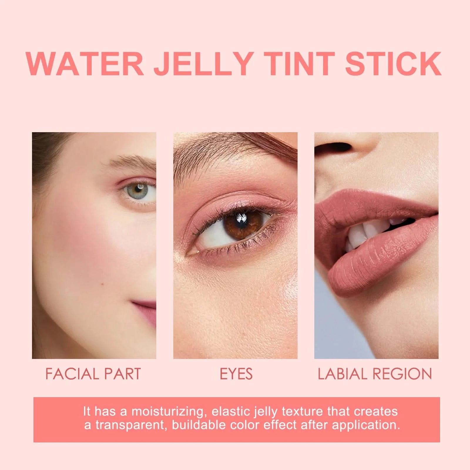 EELHOPE Water Jelly Tint Stick Lasting Waterproof Sweatproof Moisturize Facial Makeup Brightening Lip Gloss Face Blusher Stick - M & M Global