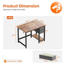 JHK Computer Desk With Drawers 55 Inch Home Office Desk Writing Desk Work Desk PC Table Study Desk With 2-Tier Drawers