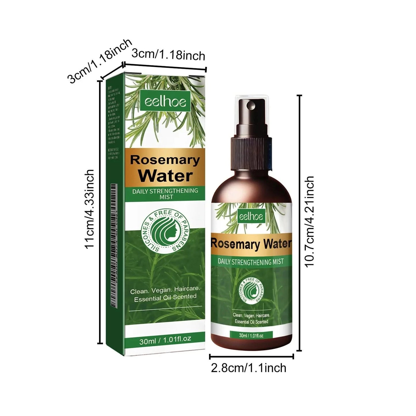 Eelhoe Rosemary Hair Growth Spray Nourish Scalp Treatment Anti Hair Loss Strengthen Repair Split Ends Frizz Smooth Hair Spray - M & M Global