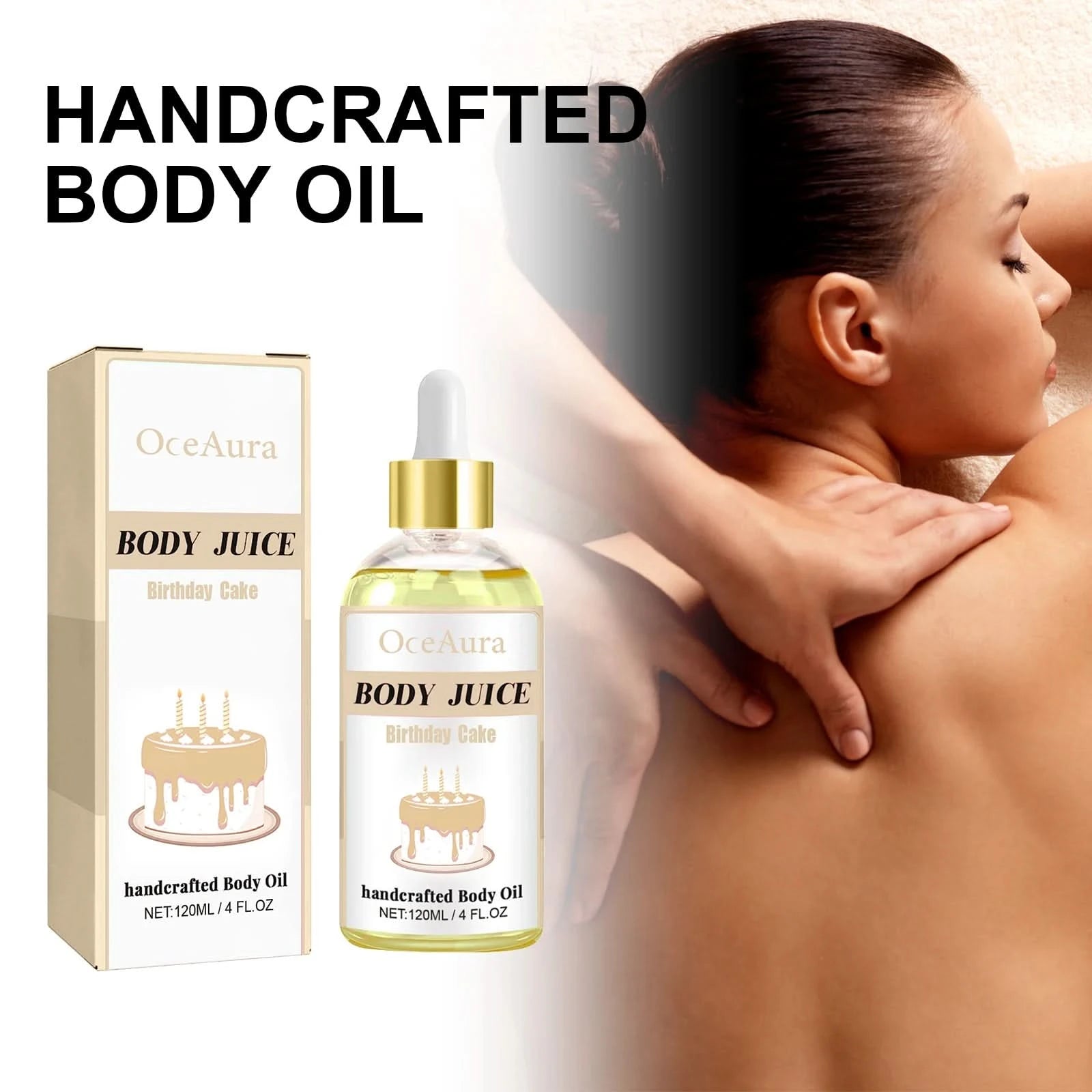 Oceaura Cake Body Oil Relief Soreness Relax Stress and Anxiety Moisturizing Smoothing Improve Elasticity Body Skin Care Oil - M & M Global