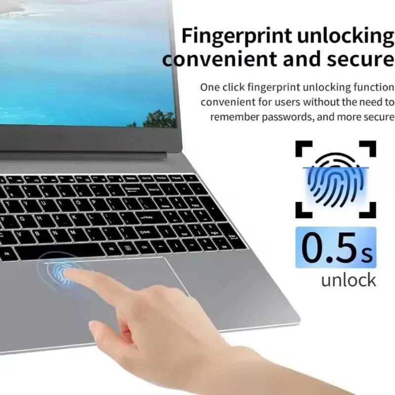 Notebook 15.6 inch  32GB Ram DDR4 2TB SSD Windows 11 10  Laptop Gamer Intel N5095  Office Computer Backlit Fingerprint