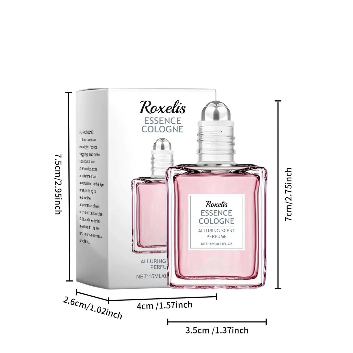 Roxelis 15ml Pink Rose Floral Scent Perfume Pheromones Roll-On Oil Deodorant Lasting Charming Romantic Attraction Perfume Roller - M & M Global