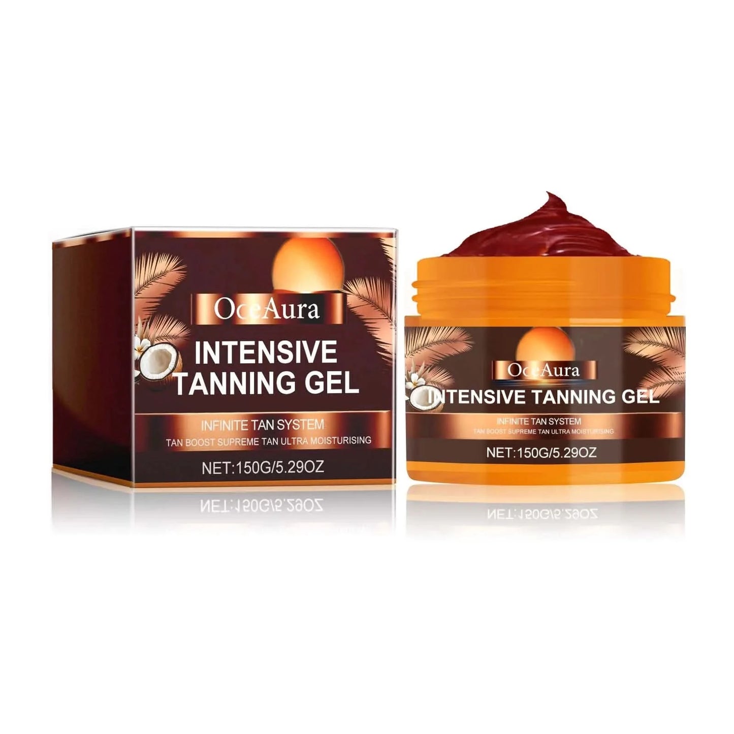 Oceaura 150g Intensive Body Tanning Gel Summer Beach Hydrating Sun Bronzer Sumless Tanning Non-irritating Skin Tanning Lotion - M & M Global