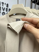 New brand summer men's silk cotton T-shirt designer custom badge design short sleeve fashionable ice silk elastic casual T-shirt
