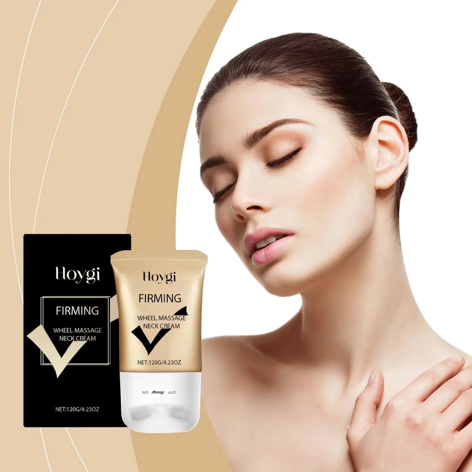 Hoygi 120g Neck Firming Roller Cream Eliminate Neck Fine Lines Moisturizing Shaping Beauty Neck  Remove Double Chin Roller Cream - M & M Global