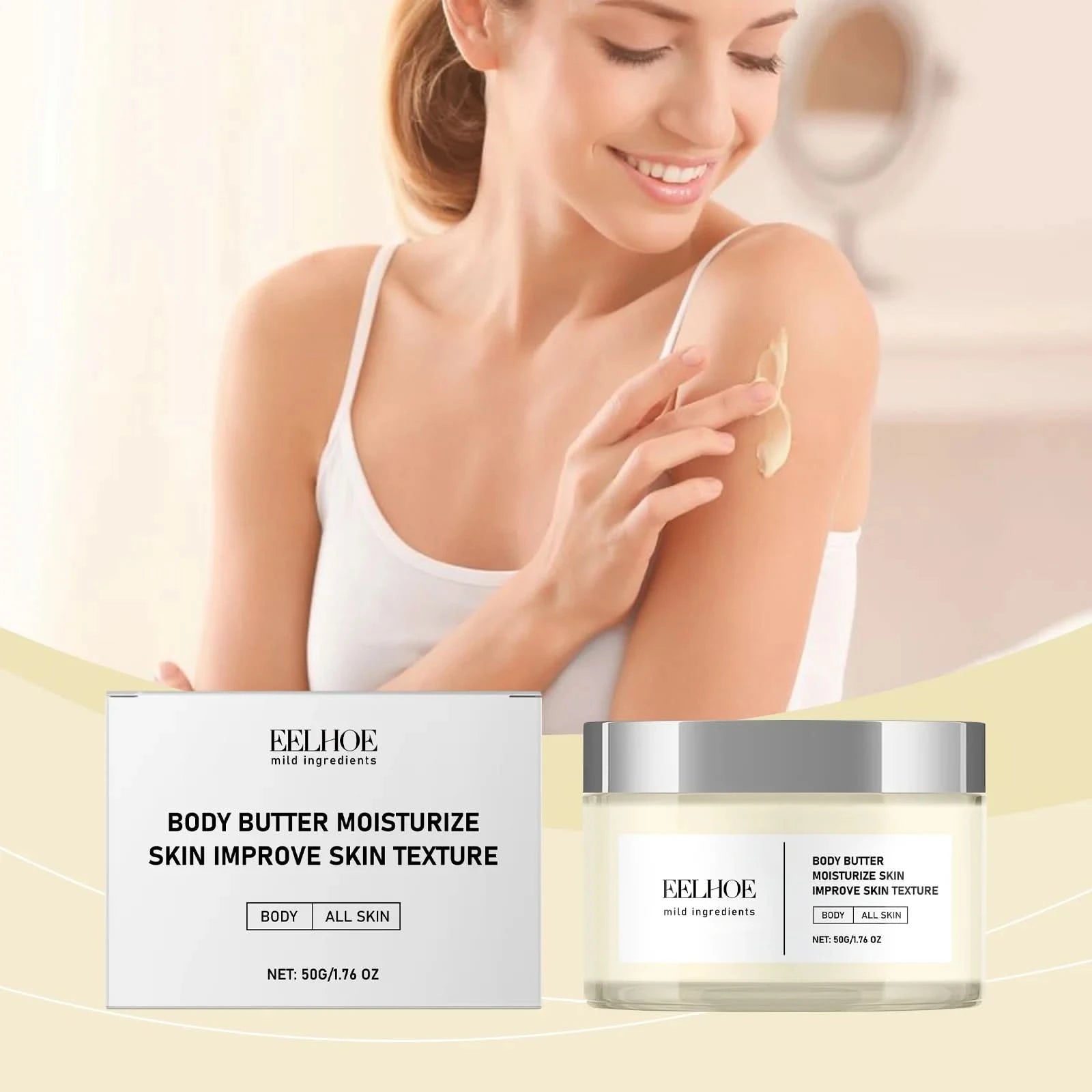 EELHOE Hyaluronic Acid Body Skin Tightening Cream Body Moisturizer Skin Firming Rejuvenation Collagen Brightener Cream for Body - M & M Global