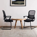 JHK Ergonomic Office Chair No Wheels with Comfy Armrest and Mesh Lumbar Support Back Basket Design for Guest Reception
