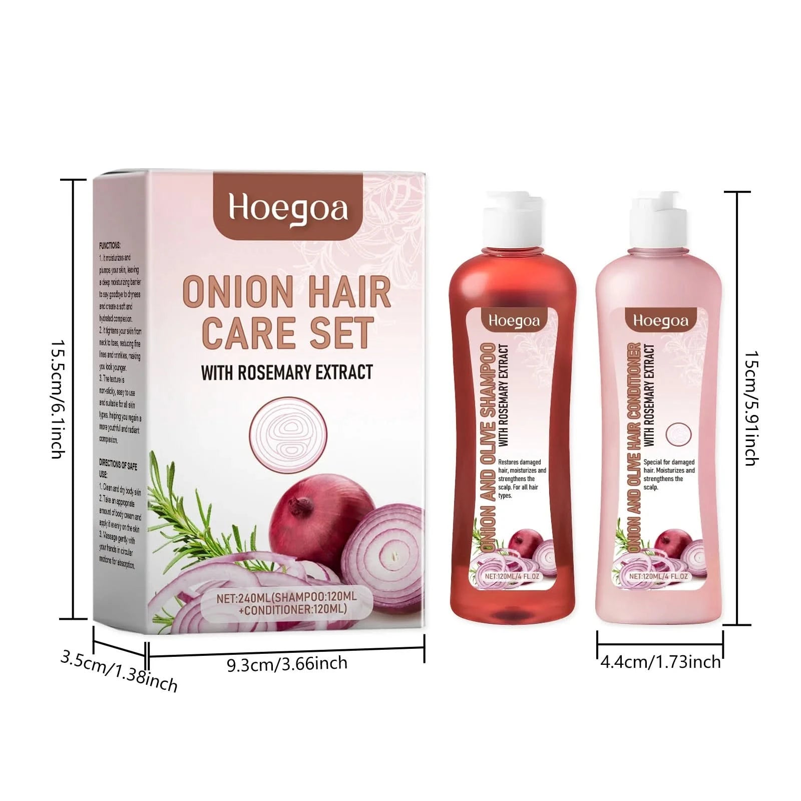 Hoegoa Natural Hair Care Set Nourishing Scalp Strengthening Hair Roots Deep Cleaning Dirt Oil Control Smoothing Hair Wash Set - M & M Global