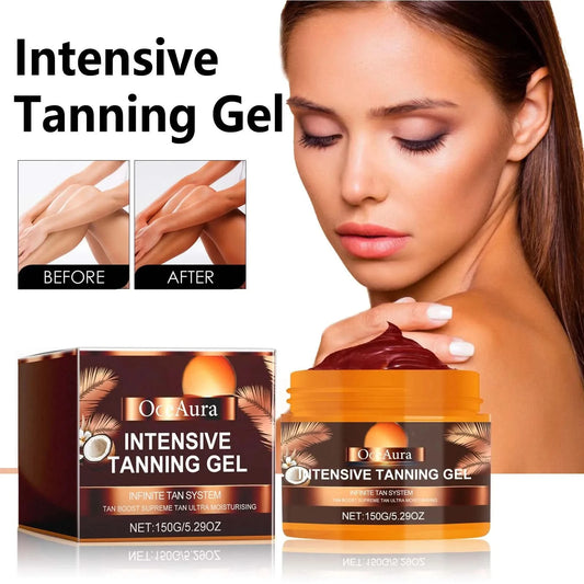 Oceaura 150g Intensive Body Tanning Gel Summer Beach Hydrating Sun Bronzer Sumless Tanning Non-irritating Skin Tanning Lotion - M & M Global